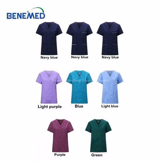 Uniformes médicos unissex personalizados para enfermeira de laboratório e médico de hospital