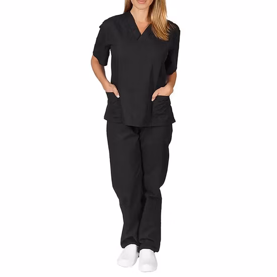 A forma feita sob encomenda do logotipo Srubs Medical esfrega o pescoço uniforme do terno V